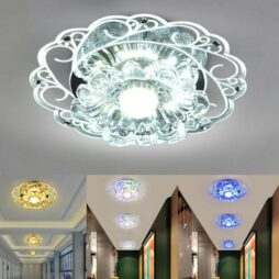Crystal Light LED Ceiling Lamp Chandelier Mount Fixture Hallway Living Room Lamp