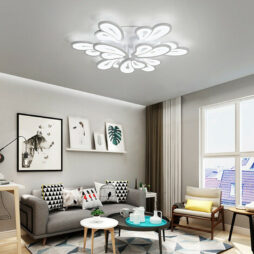 Cool White LED Ceiling Lights Flower Lamp Modern Living Room Bedroom Chandeliers