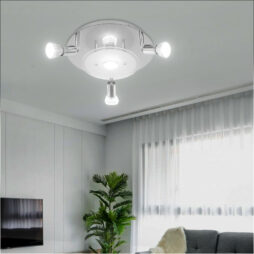 Adjustable 4 Way Round Plate LED Ceiling Spotlight For Bedroom Living Room 4 LED