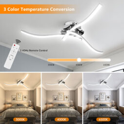 48W 36W LED Ceiling Light 3/4 Lights Modern Living Room Bedroom Kitchen Lamp