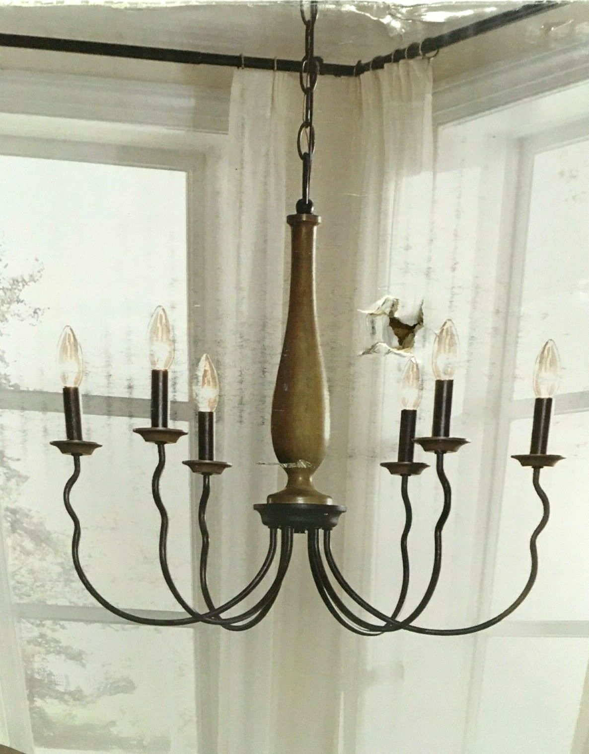 Sea Gull Lighting 6-Light Chandelier Simira 25" Candle Style Dimmable Weathered