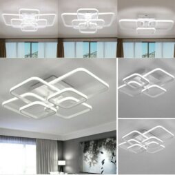 Modern Lamp Square LED Ceiling Light Chandelier Lights Living Room 4 6 8 Head