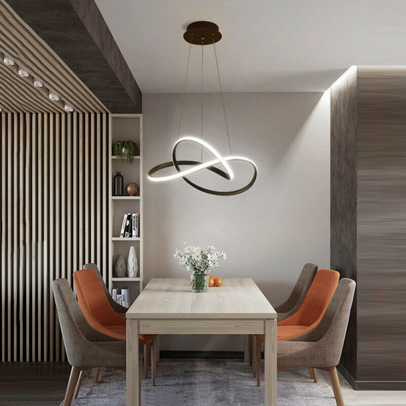 Dining Room Spiral LED Ceiling Light Wire Pendant Lamp Chandelier Lights 50cm