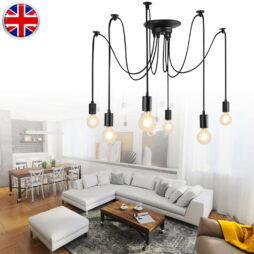 6-way Industrial Vintage Ceiling Spider Lamp Light Pendant Lighting Fitting Kit