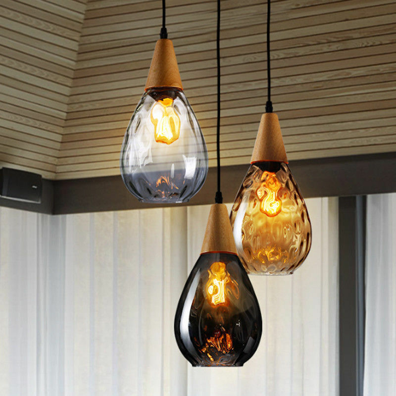 Modern Industrial Loft Bar Cafe Glass Lamp Shade Pendant Ceiling Light