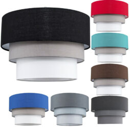 Modern Ceiling Pendant Lampshades Cotton Easy Fit 3 Tier Fabric Light Lamp Shade
