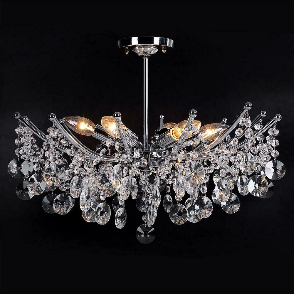 Modern Chandelier Ceiling Light Shades Glass Crystals Droplet Pendant Lampshade