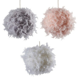 Real Feather Pendant Shades Ceiling Pendant Shade Modern Easy Fit + LED GLS Bulb