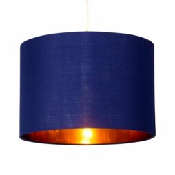 Modern Navy Blue Easy Fit Ceiling Light Shade Pendant with Gold Inner