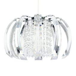 Modern Pendant Light Lamp Shade Chandelier Clear Jewel  Beads Ceiling Lampshade