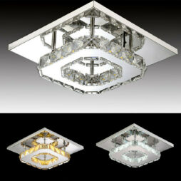 Modern LED Crystal Ceiling Light Lamp Flush Mount Crystal Chandelier Room Decor~