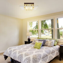 HOMCOM Modern Square Ceiling Chandelier Crystal Light Lamp Pendant