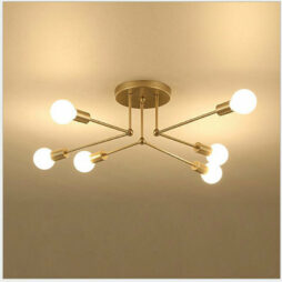 Modern Brass 6 Heads Chandelier Pendant Lighting Ceiling Lights Study Room Decor