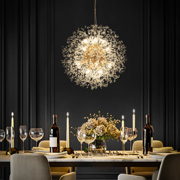 Firework Chandelier Modern Dandelion LED Crystal Ceiling Lights Living Room