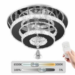 36W LED Crystal Ceiling Light Chandelier Bedroom Living Room Lamp with Remote UK