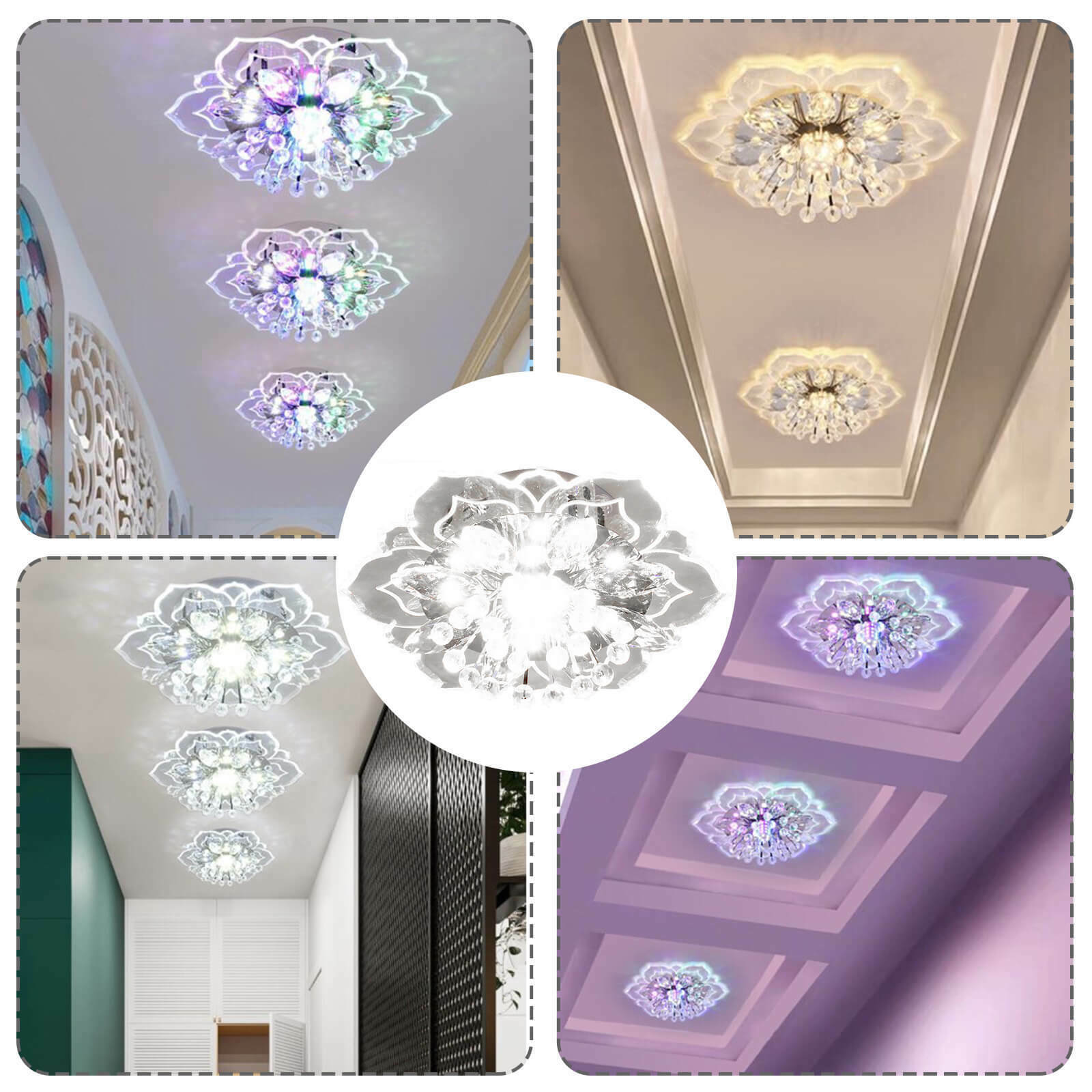 9W MODERN CRYSTAL LED CEILING FIXTURE PENDANT LAMP LIGHTING CHANDELIER NEW