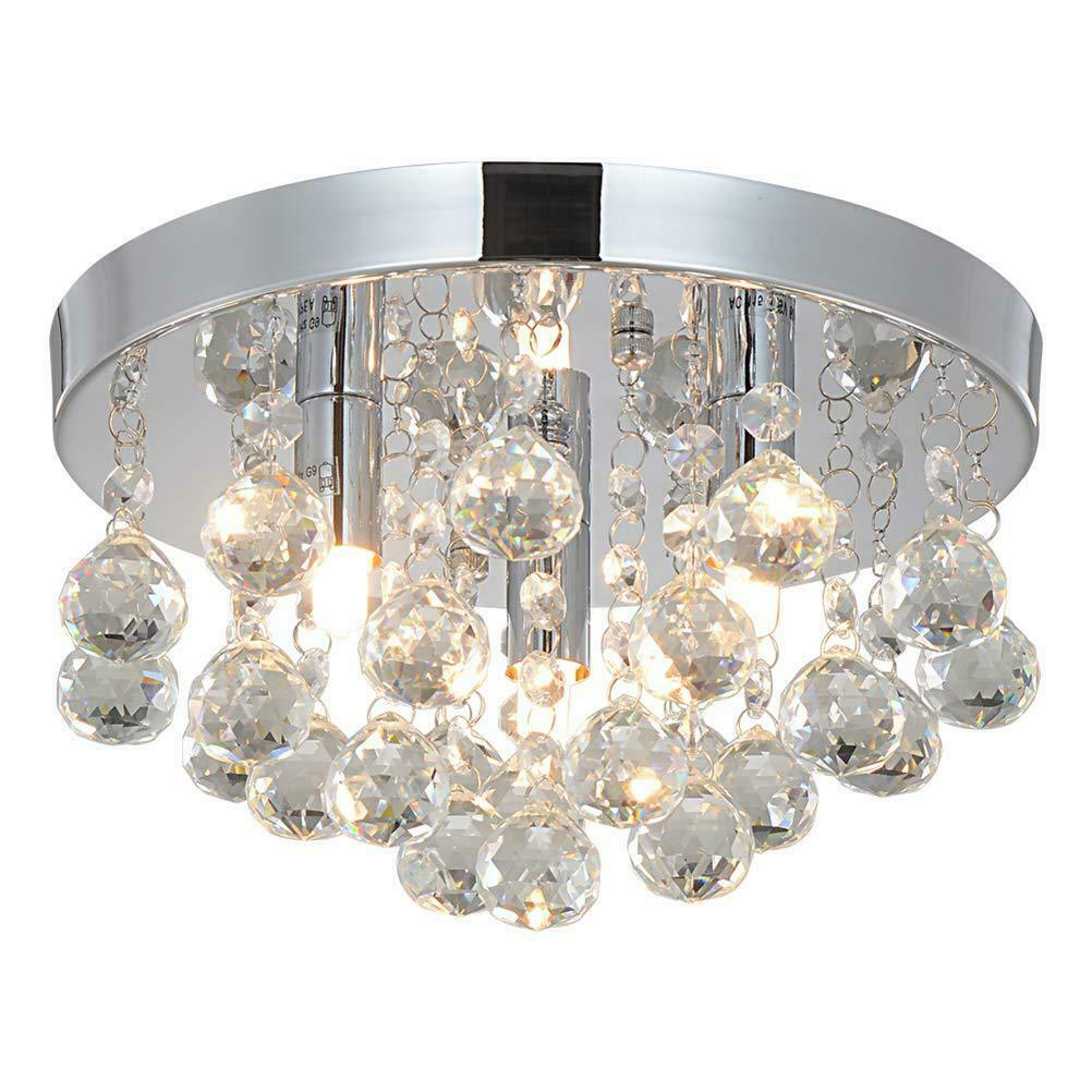 Modern Crystal Ceiling Light Chandelier Style Lamp Shade Pendant Crystal Bead
