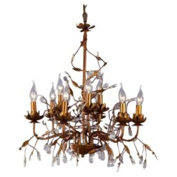 Rusty 9-Light Candle-Style Chandelier