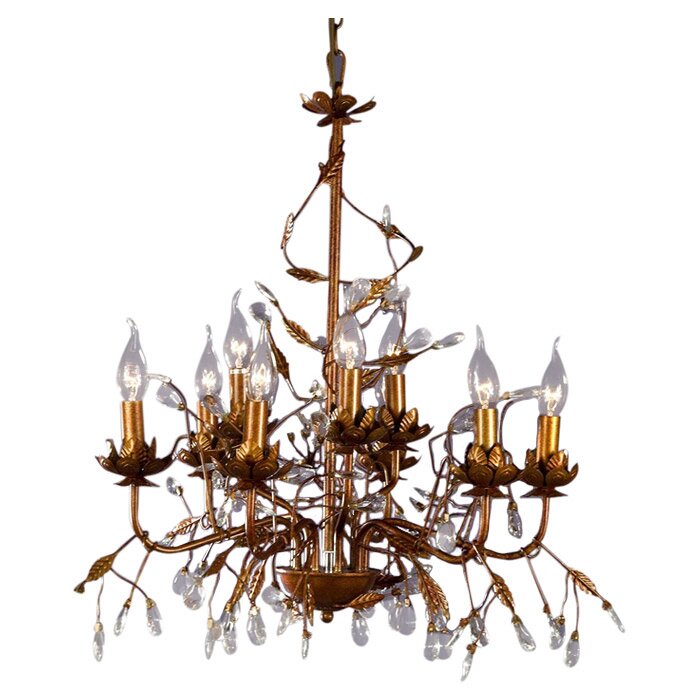 Rusty 9-Light Candle-Style Chandelier